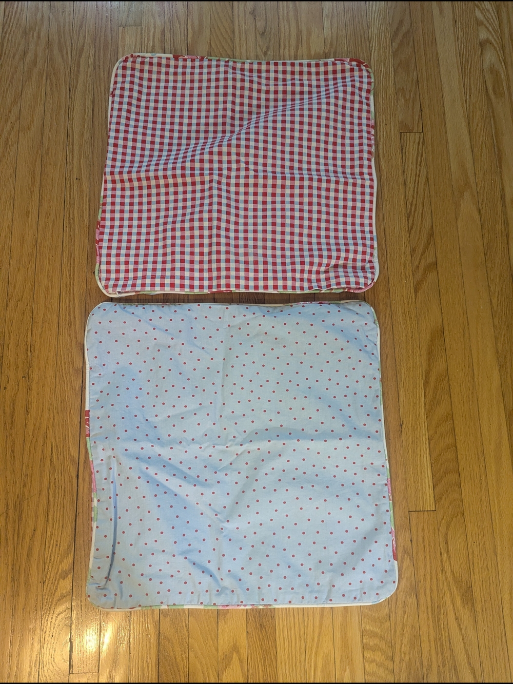 Cath Kidston Red Gingham & Red Polka Dot Reversible Cushion Covers